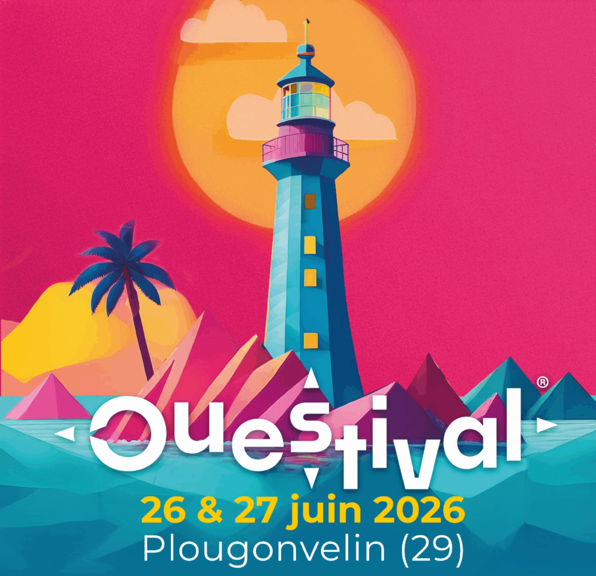 Affiche de l'Ouestival à la pointe Saint-Mathieu à Plougonvelin