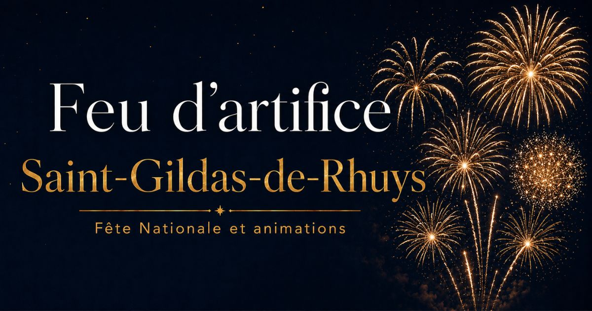 Fête Nationale et feu d&rsquo;artifice, 14 juillet 2026 à Saint-Gildas-de-Rhuys (56)