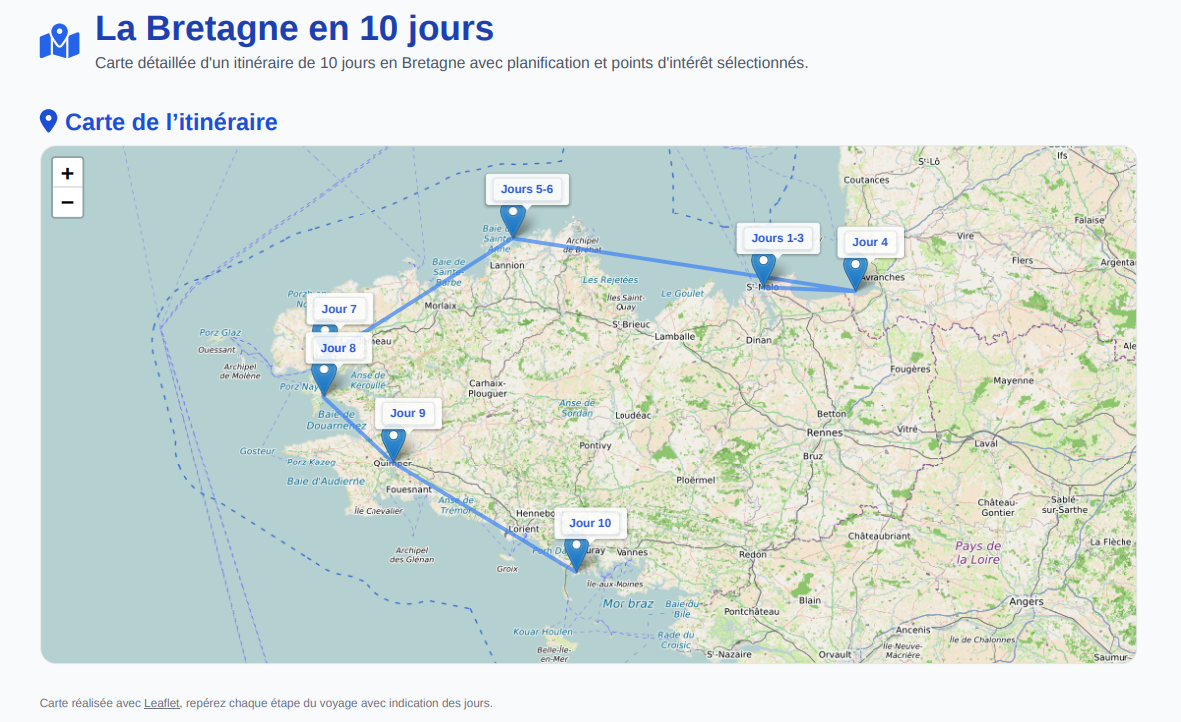 Itinéraire Bretagne en 10 jours