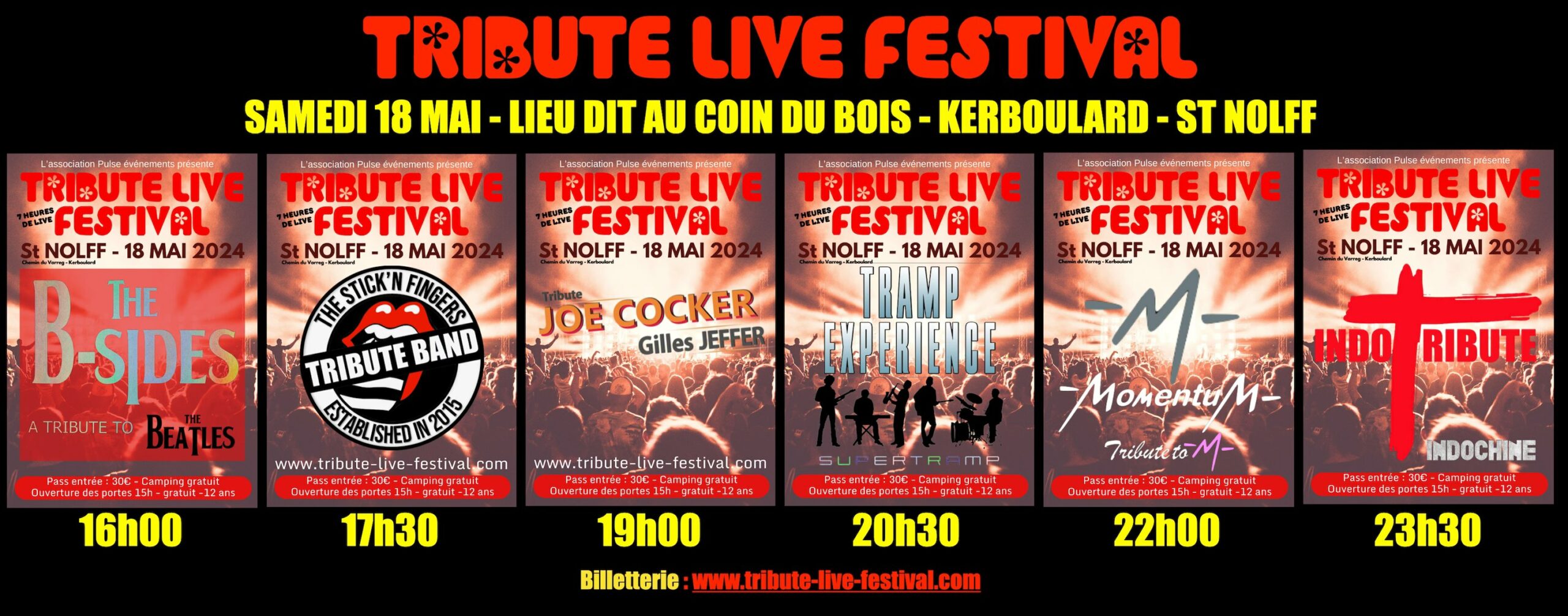 Tribute Live Festival, samedi 18 mai 2024 à Saint-Nolff (56)